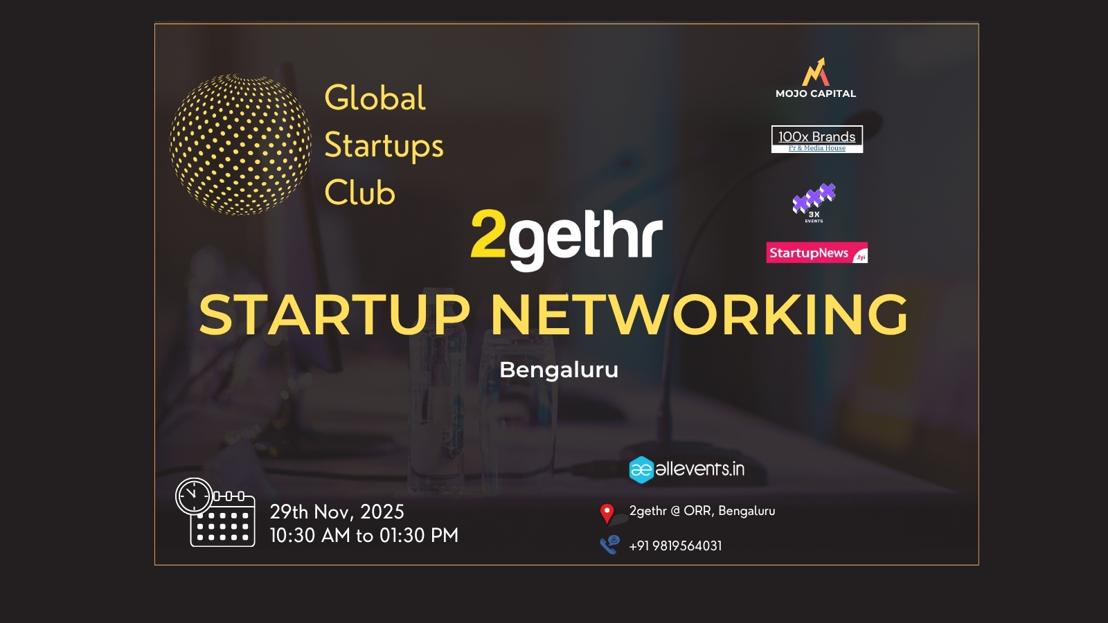 GLOBAL STARTUPS CLUB l STARTUP NETWORKING | Bengaluru | 29 November