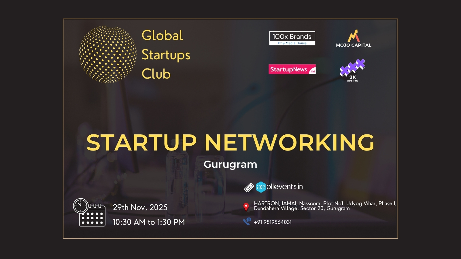 GLOBAL STARTUPS CLUB l STARTUP NETWORKING | Gurugram | 29 November